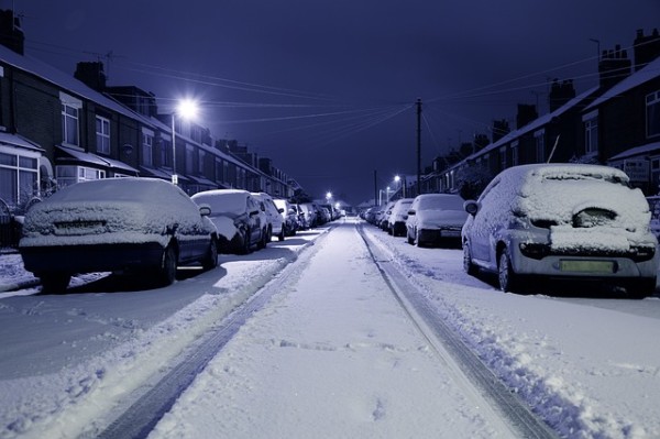 cars in winter snow