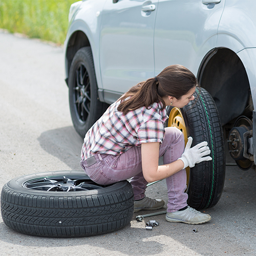 Changing a spare tire