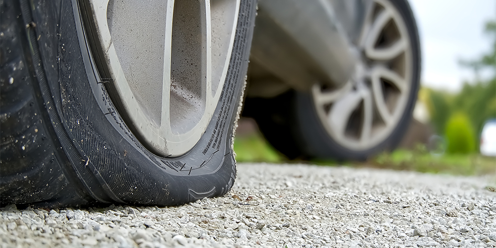 worn-out tires without tire rotation