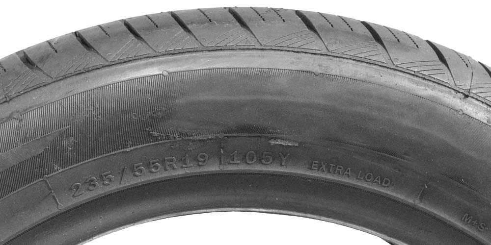 Blem tire sidewall