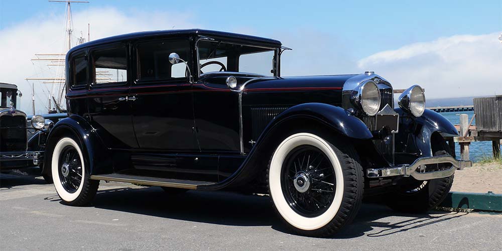 Vintage car with whitewall tires